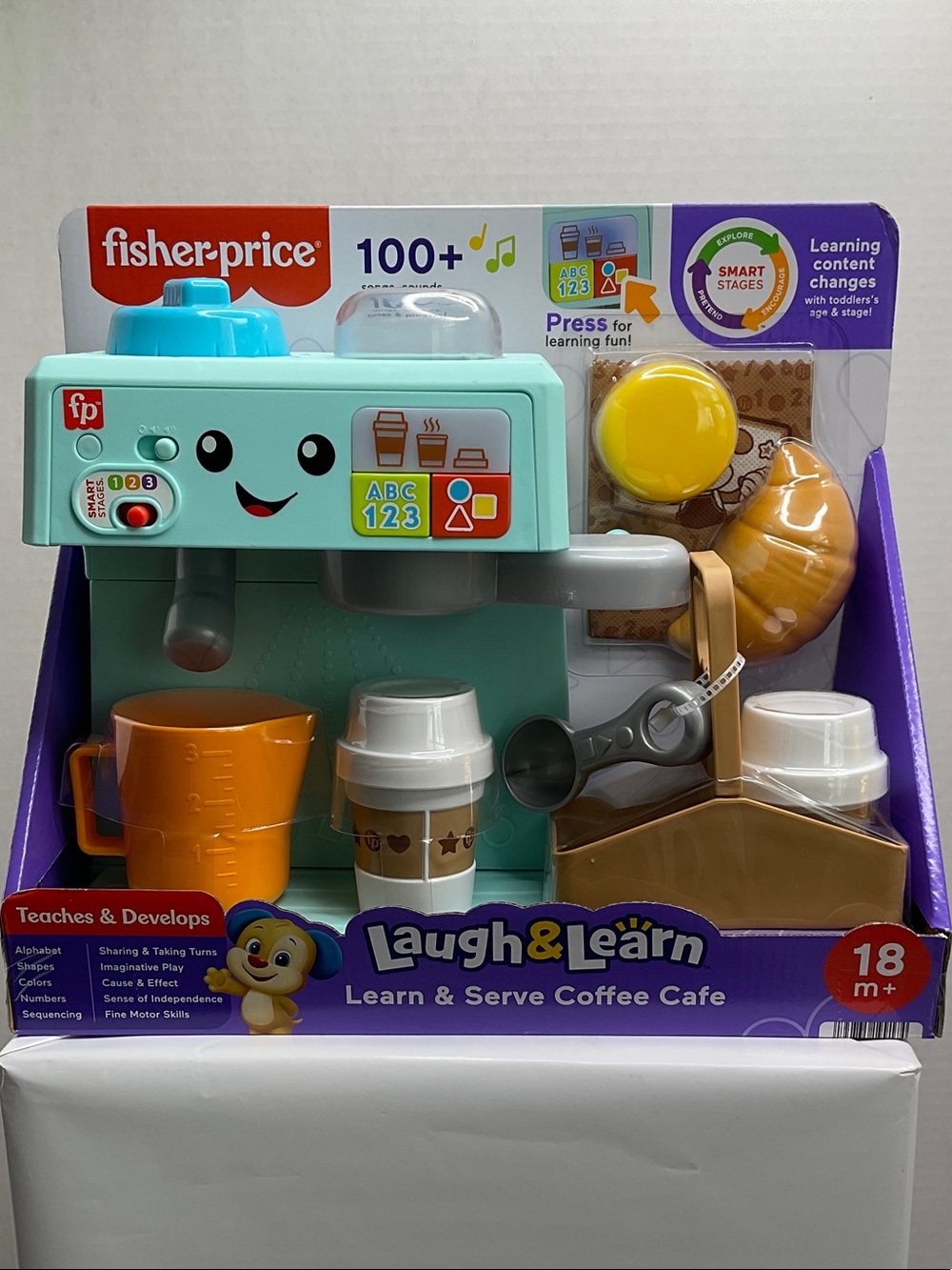 Fisher-Price Laugh & Learn Coffee Cafe Toy - Teal, Orange, Yellow, White, Brown